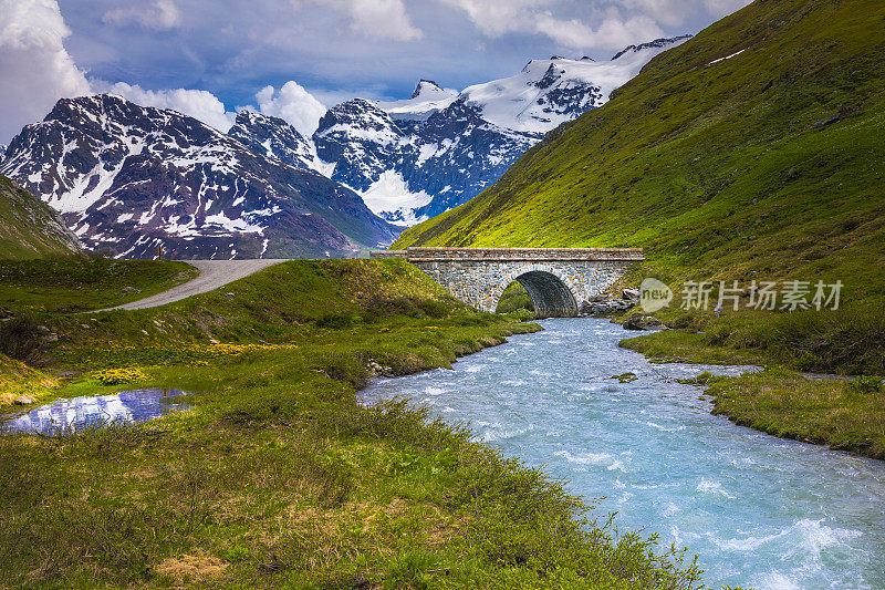 iseran Col de l'Iseran:位于法国瓦诺瓦兹阿尔卑斯的河流上的桥